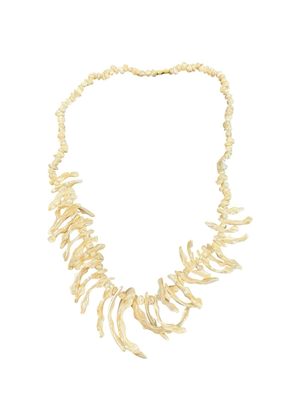 Vintage freshwater branch pearls statement necklace baroque mother of pearl